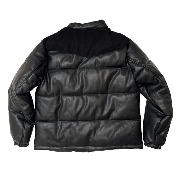 Robert Graham Faux Leather Puffer Jacket in Black Men's SZ M‎ NWT $328 - Picture 6 of 7
